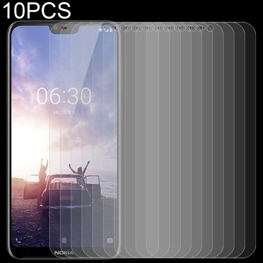 Tempered glass screen protector film set for Nokia X6, 2.5D curved, 10-pack