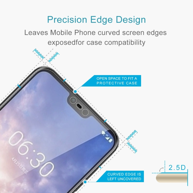 2.5D tempered glass screen protector film with open-edge design for Nokia X6