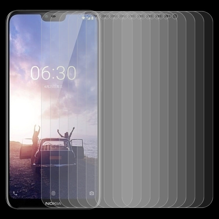 Tempered glass screen protector film set for Nokia X6, 2.5D curved, 10-pack