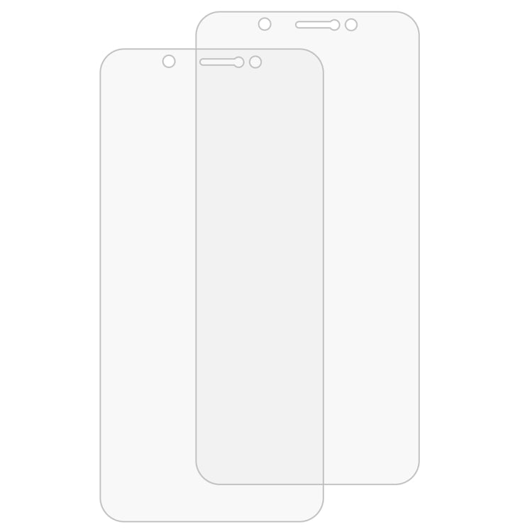 Two clear tempered glass screen protector panels with rounded corners, 2-pack
