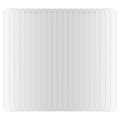 Set of clear 2.5D tempered glass screen protector films in stacked packaging