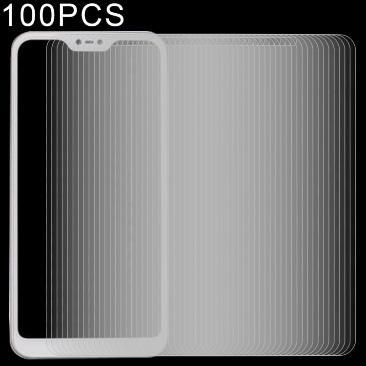 Stack of clear 2.5D tempered glass screen protectors with rounded edges