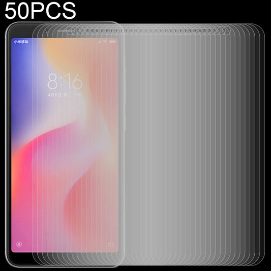 Set of 50 tempered glass screen protector films for a smartphone display.