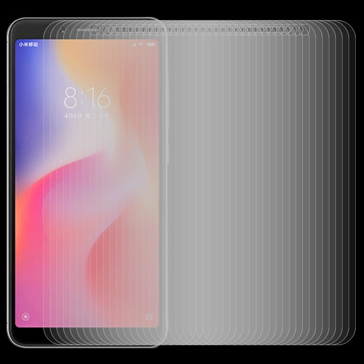 50-pack tempered glass screen protector films stacked for a smartphone display.