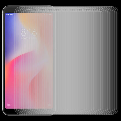 Tempered glass screen protector film set, 2.5D edges for Redmi 6A, 100 pack (stack)