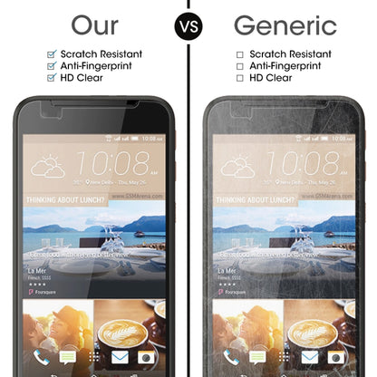 Tempered glass screen protector comparison on smartphone screens: our vs generic