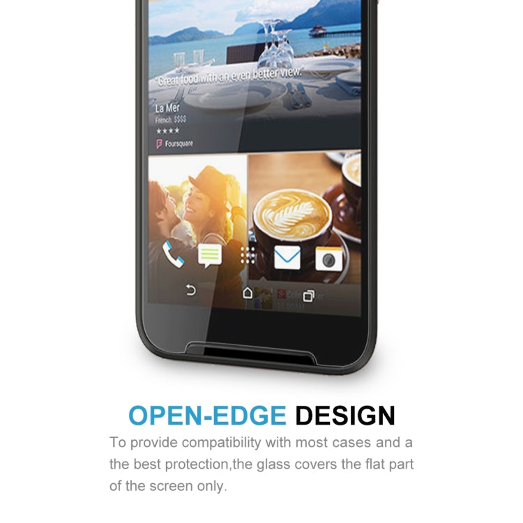 Tempered glass screen protector on a smartphone front with open-edge design