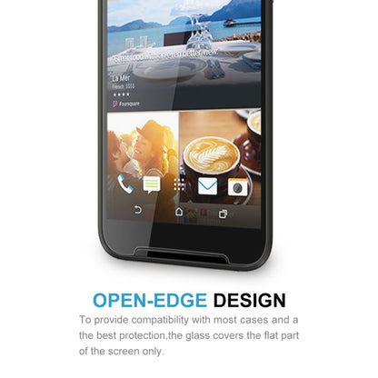 Tempered glass screen protector on a smartphone front with open-edge design