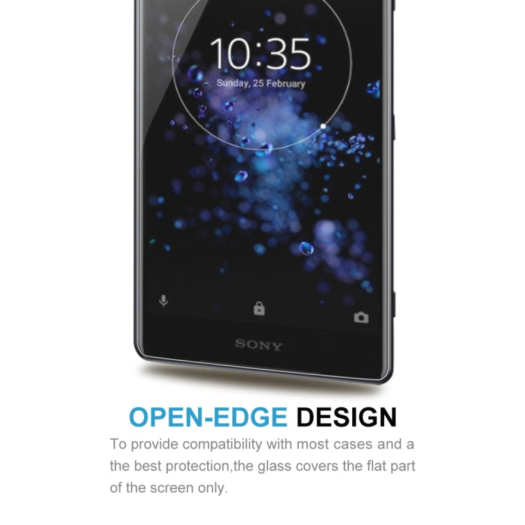 Tempered glass screen protector film with open-edge design for Sony Xperia XZ2 Premium