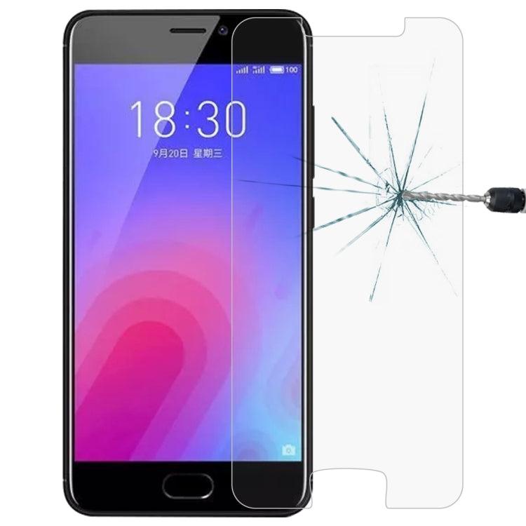 Tempered glass screen protector film for phone, cracked under impact with tool