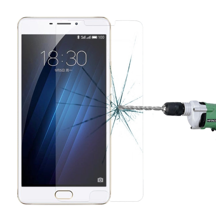 Tempered glass screen protector applied to a smartphone screen, cracked from impact