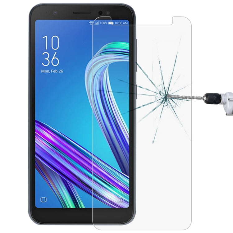 Tempered glass screen protector on smartphone screen, showing impact cracking