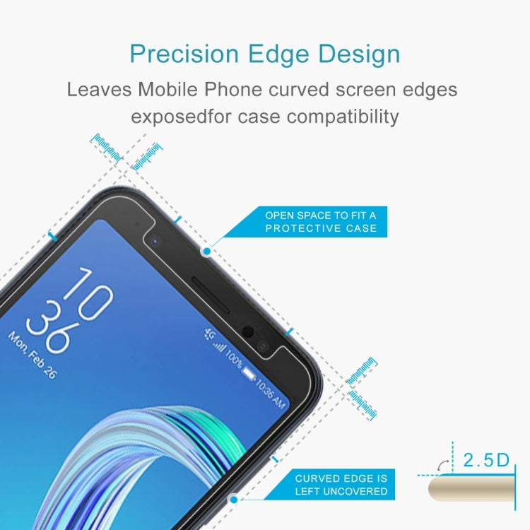 Curved-edge tempered glass screen protector with open area for case compatibility