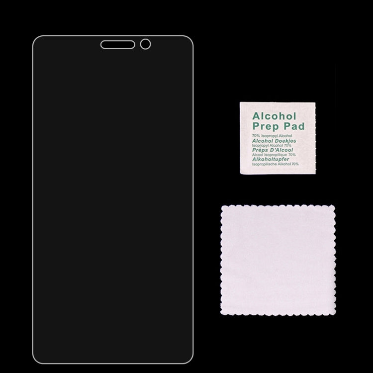 Tempered glass screen protector set with alcohol prep pad and cleaning cloth