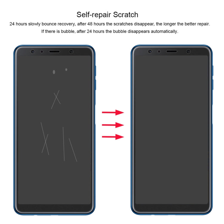 Self-repair hydrogel screen protector film for Samsung Galaxy A7 (2018), scratch recovery