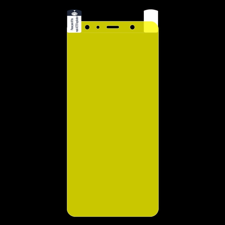 Hydrogel screen protector film backing sheet, yellow-tinted, for Samsung Galaxy A7 (2018)