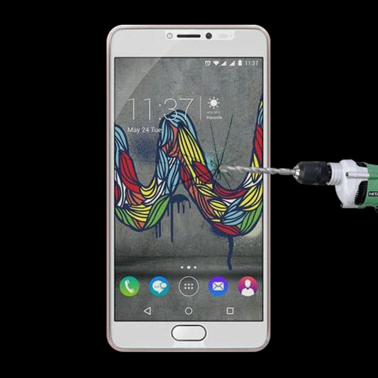 Tempered glass screen protector applied to a smartphone display, clear and curved