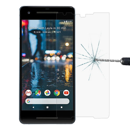 Tempered glass screen protector for Google Pixel 2 XL with cracked impact area