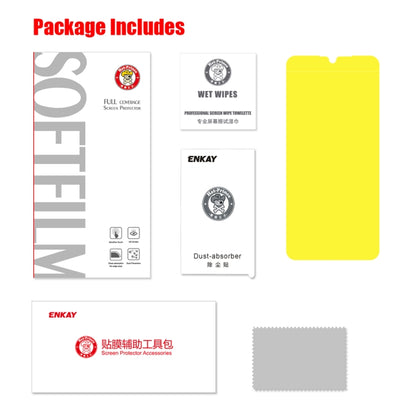 ENKAY screen protector package contents with accessories and microfiber cloth