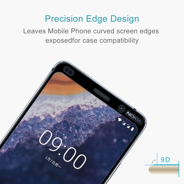 Tempered glass screen protector for Nokia 9 with 9D curved edge coverage