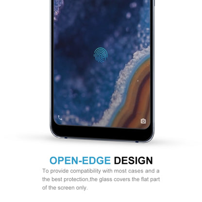 Tempered glass screen protector for Nokia 9 with open-edge design