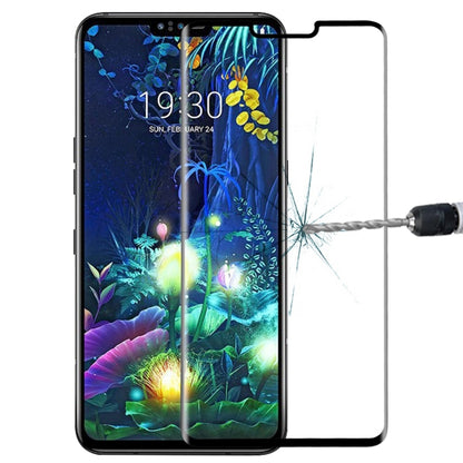 Tempered glass screen protector film with 3D curved coverage for LG V50 ThinQ 5G