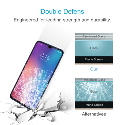 Screen protector with reinforced glass layer graphic and shattered display example