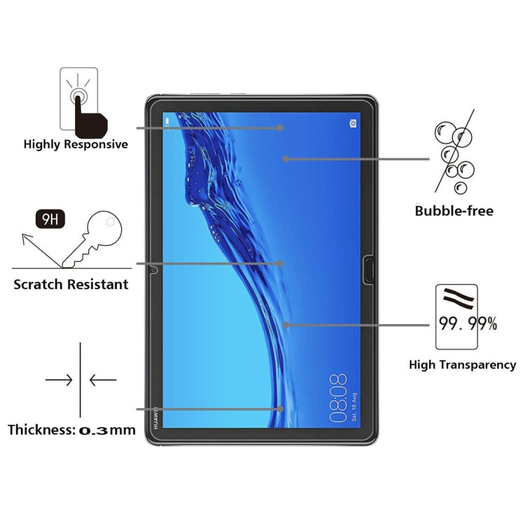 Tempered glass screen protector film for tablet, 9H scratch resistant, clear