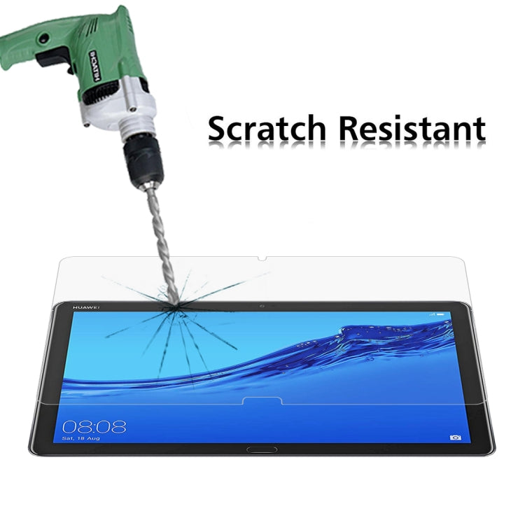 Tempered glass screen protector film on tablet, scratch-resistant surface, clear