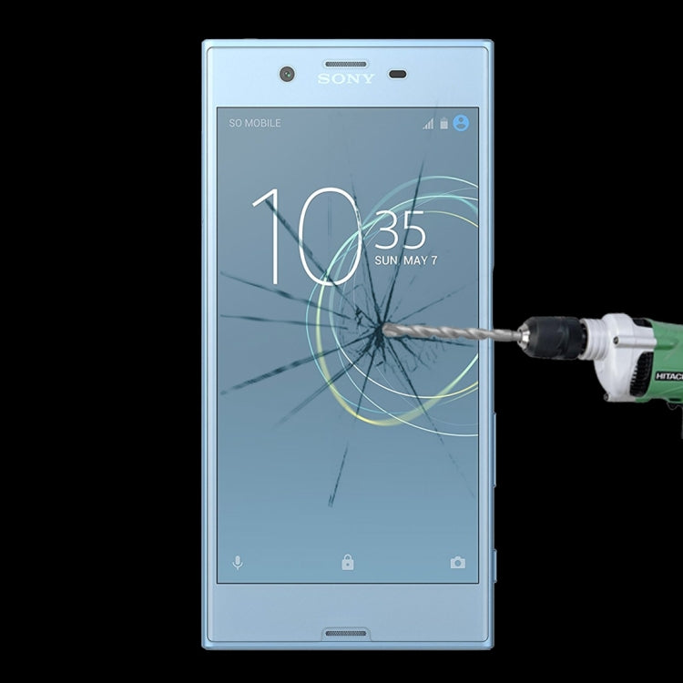 Tempered glass screen protector for Sony Xperia XZs, impact test with cracked screen