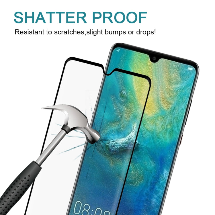 Shatter-resistant tempered glass screen protector with impact contact shown