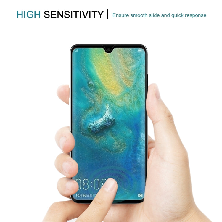 Tempered glass screen protector film on smartphone screen for smooth touch