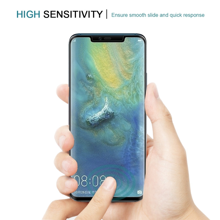 Tempered glass screen protector film for touch responsiveness, held in two hands
