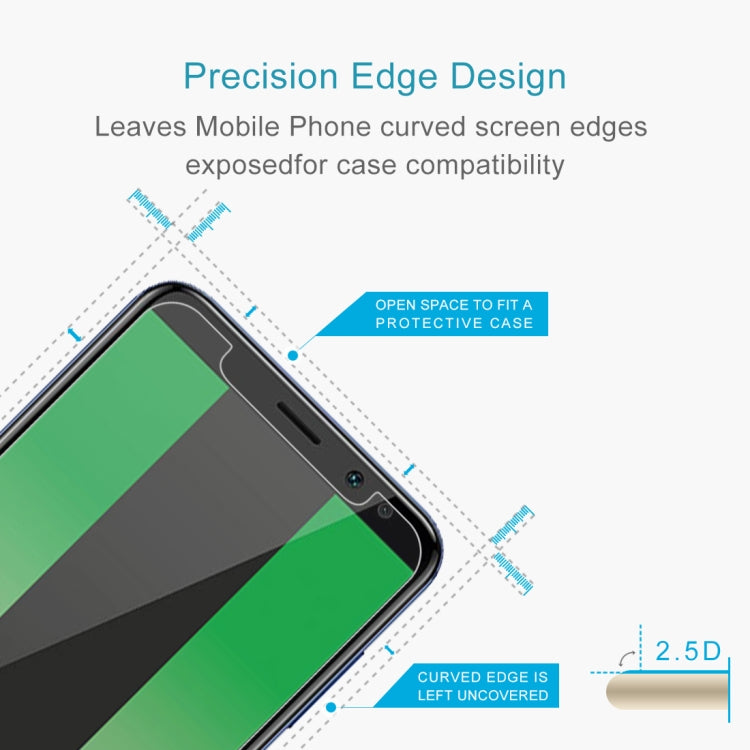 Tempered glass screen protector with 2.5D curved edge fit diagram
