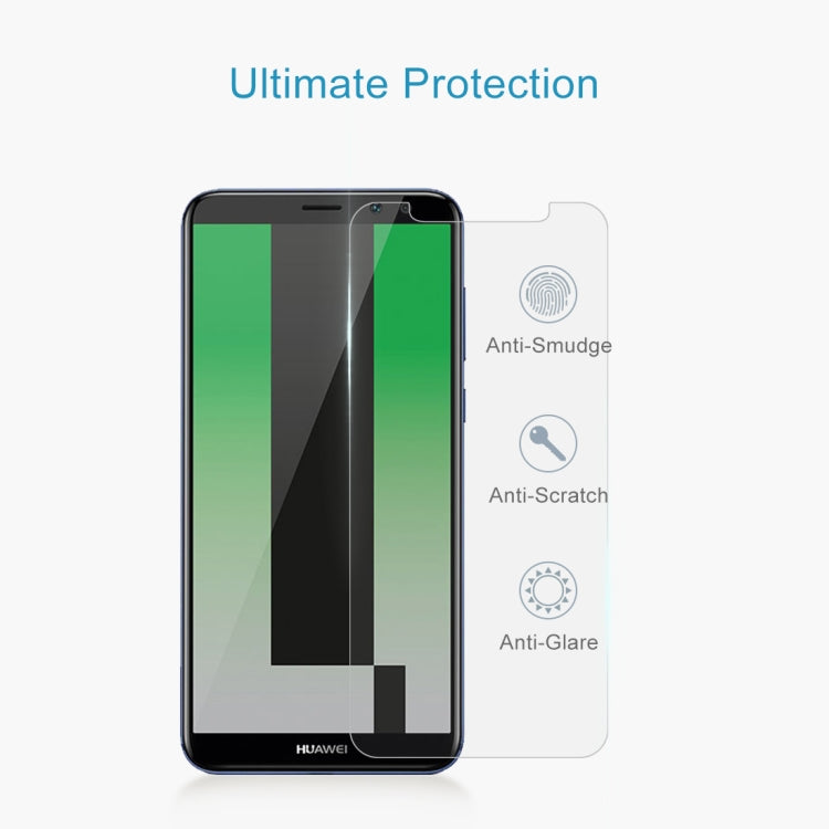 Tempered glass screen protector on a phone screen with anti-damage protection icons