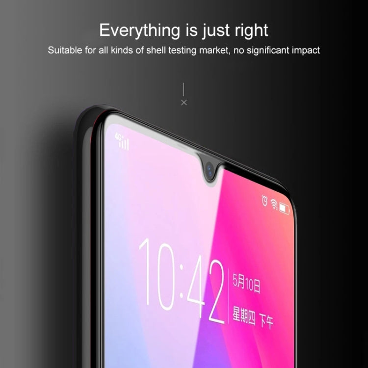 Tempered glass screen protector covering a curved smartphone screen edge