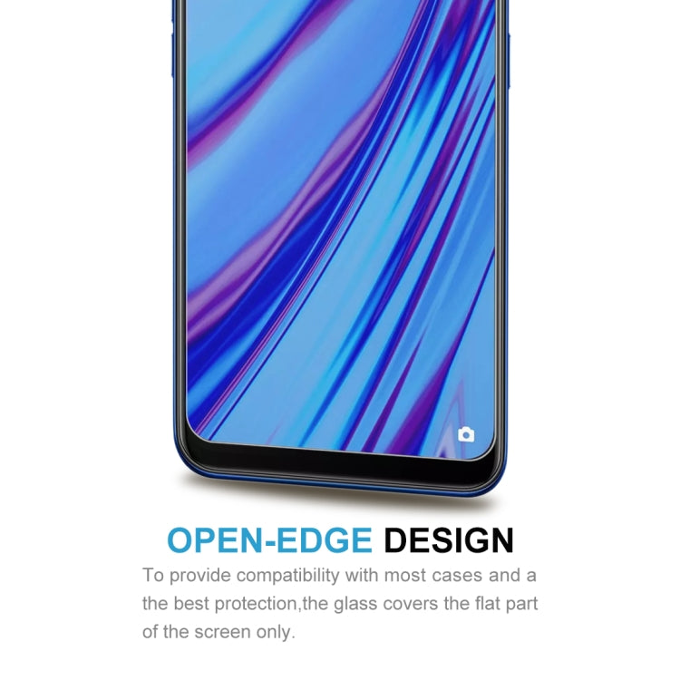 Open-edge 2.5D tempered glass screen protector covering the flat screen area