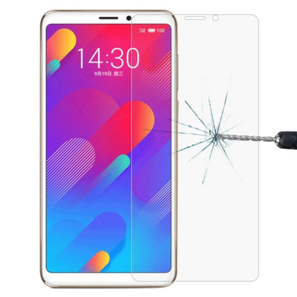 Tempered glass screen protector for Meizu M8, covering front screen with impact crack test