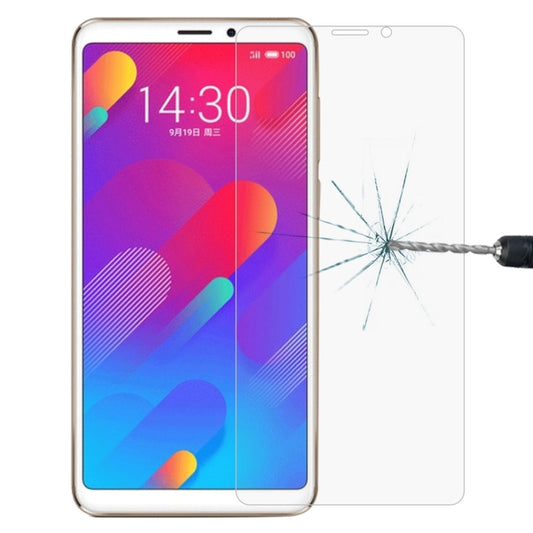 Tempered glass screen protector for Meizu M8, covering front screen with impact crack test