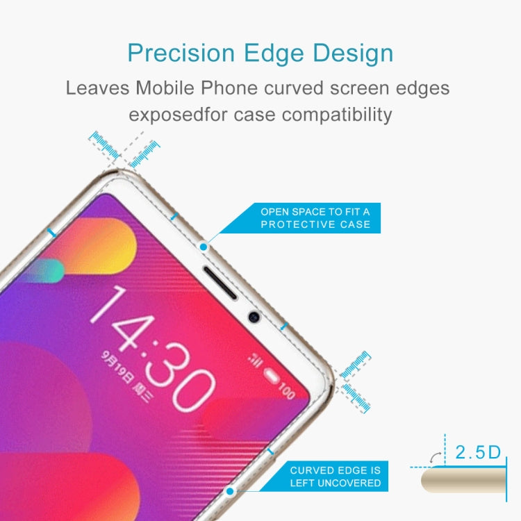 Tempered glass screen protector for Meizu M8 with arc edge and open cutout design