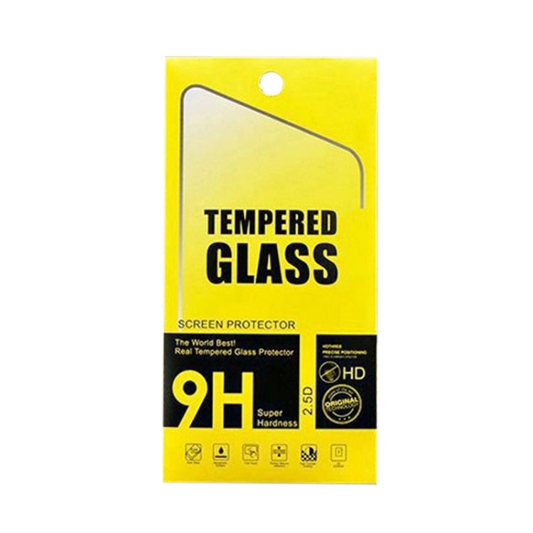 Tempered glass screen protector packaging for Meizu M8, 9H 2.5D label on yellow card