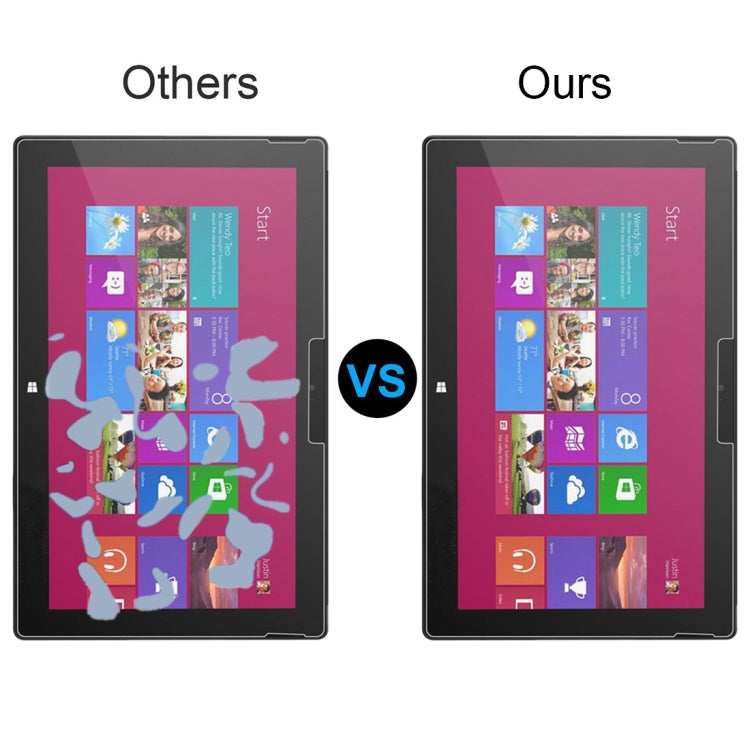 Tablet screen protector film comparison layout showing two aligned protective sheets