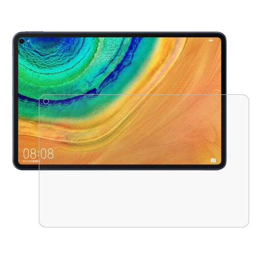 Clear tablet screen protector film with rounded corners and cutout for camera