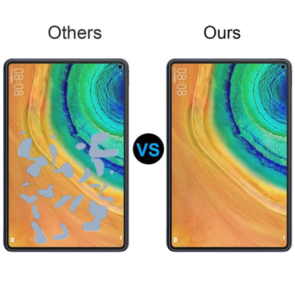Screen protector film comparison showing a smoother fit on the tablet display