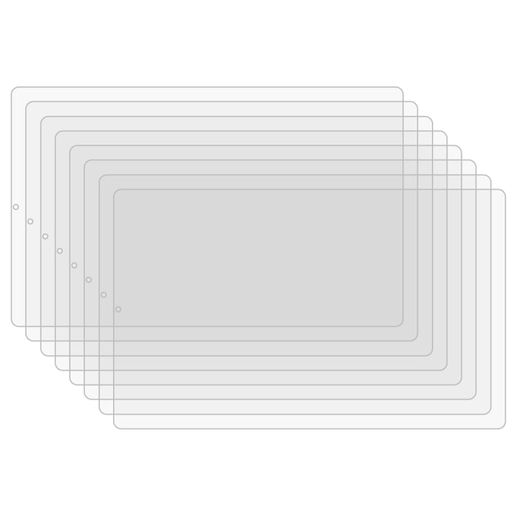 Stack of clear tempered glass screen protectors for 10.1-inch tablet, 25-pack