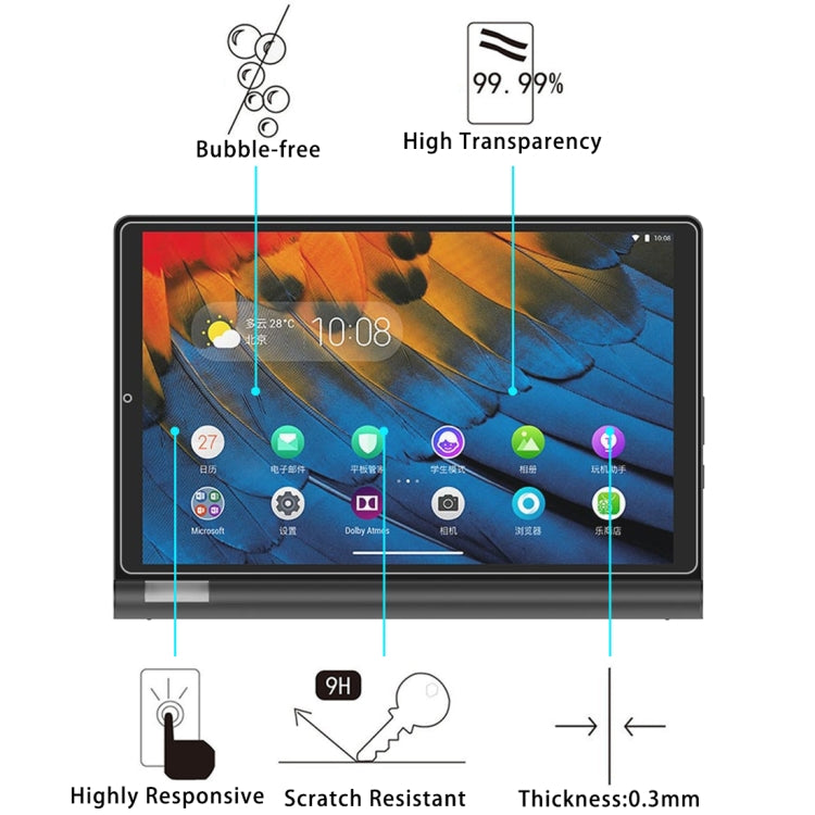 Clear tempered glass screen protector for 10.1-inch tablet with 9H scratch resistance