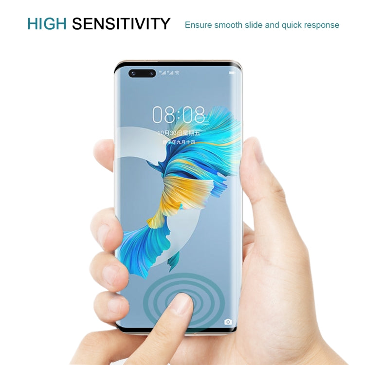 Tempered glass screen protector for Huawei Mate 40 Pro with smooth touch after applying