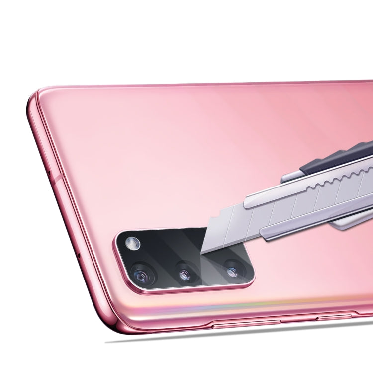 mocolo tempered glass film covering rear camera lenses on pink phone