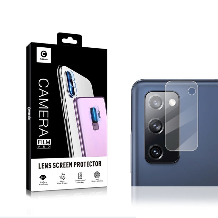 mocolo camera lens protector film packaging and installed clear glass on phone
