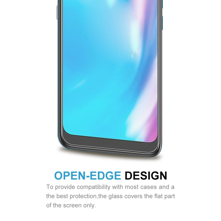 Tempered glass screen protector film for phone screen with open-edge design for cases